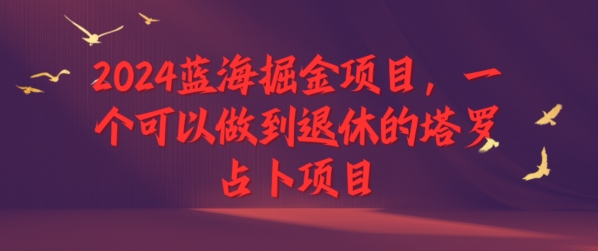 2024蓝海掘金项目，一个可以做到退休的塔罗占卜项目-众创项目基地