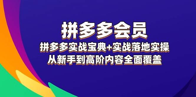 拼多多 会员，拼多多实战宝典+实战落地实操，从新手到高阶内容全面覆盖-众创项目基地