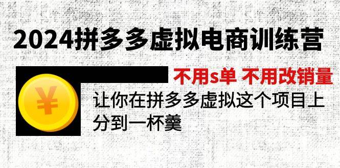 2024拼多多虚拟电商训练营 不s单 不改销量  做虚拟项目分一杯羹(更新10节)-众创项目基地