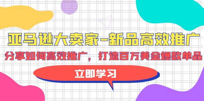 亚马逊 大卖家-新品高效推广，分享如何高效推广，打造百万美金爆款单品-众创项目基地