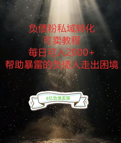 负债粉掘金计划，帮助负债者解决问题，债务规划，债务重组，最好的变现方式【揭秘】-众创项目基地