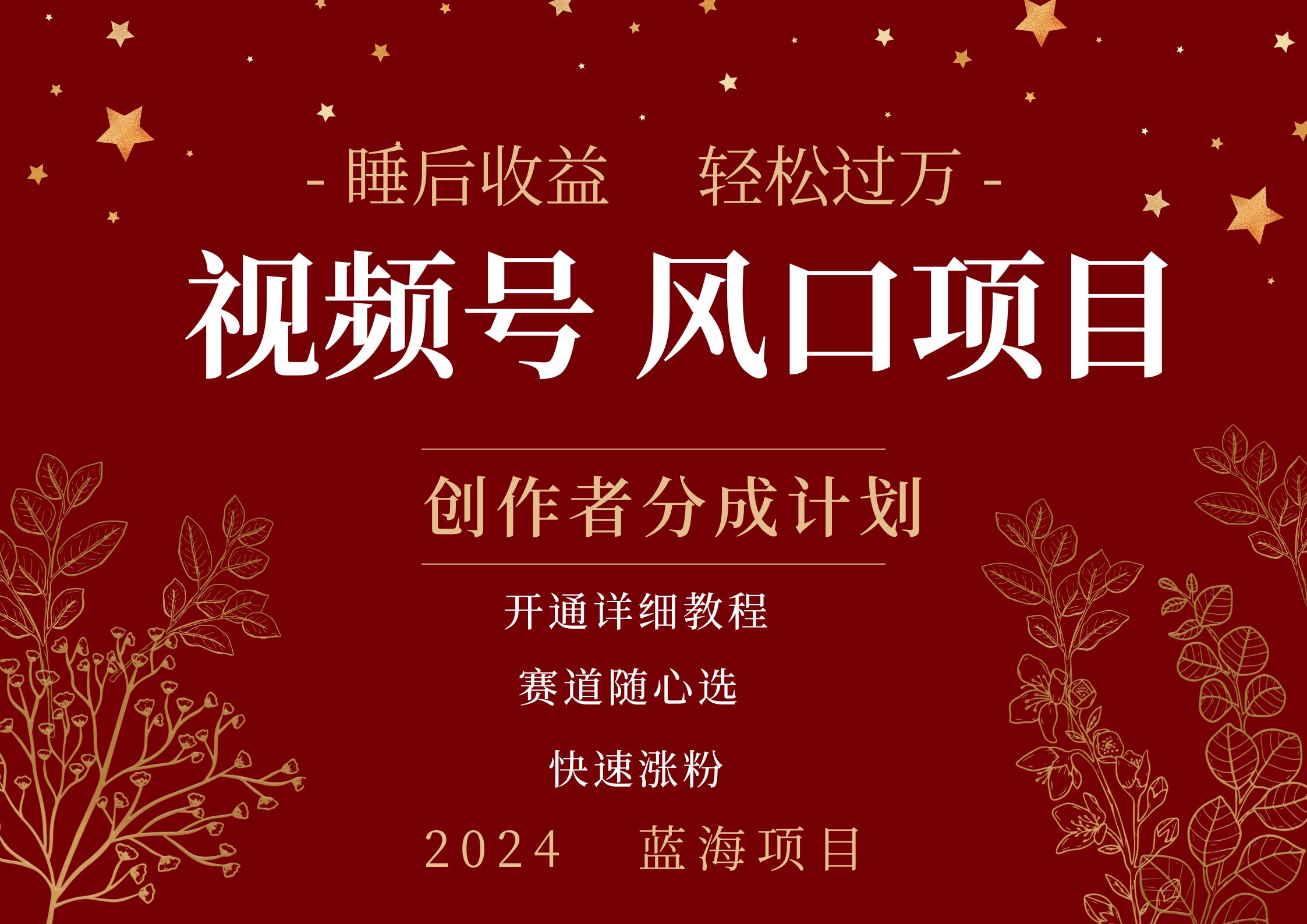 拥有睡眠收益的微信视频号大风口项目，轻松月入过万+，多赛道选择，可矩阵，玩法简单轻松上手-众创项目基地