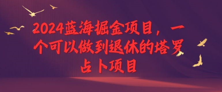 2024蓝海掘金项目，一个可以做到退休的塔罗占卜项目-众创项目基地