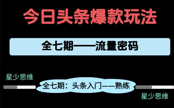 头条系列全七期项目拆解，全是干货，新手从0-1必经过程，99的人会踩的坑-众创项目基地