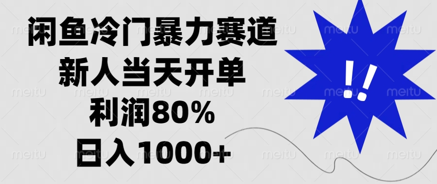 （13660期）闲鱼冷门暴力赛道，新人当天开单，利润80%，日入1000+-众创项目基地