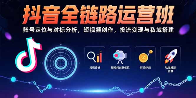 （15525期）抖音全链路运营班：账号定位与对标分析，短视频创作，投流变现与私域搭建-众创项目基地
