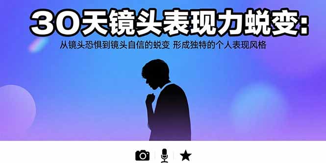 （15522期）30天镜头表现力蜕变：从镜头恐惧到镜头自信的蜕变 形成独特的个人表现风格-众创项目基地