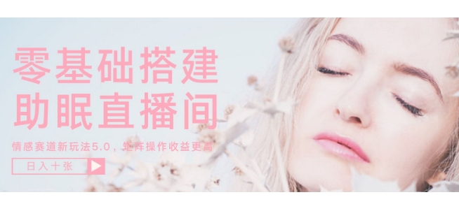 零基础手把手教你搭建助眠直播间，月入过W，可矩阵操作放大收益-众创项目基地