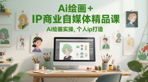 Ai绘画+IP商业自媒体精品课，Ai绘画实操，个人ip打造-众创项目基地