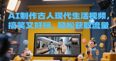 AI制作古人现代生活视频，搞笑又好玩，轻松获取流量-众创项目基地