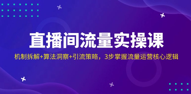 （14122期）直播间流量实操课：机制拆解+算法洞察+引流策略，3步掌握流量运营核心逻辑-众创项目基地