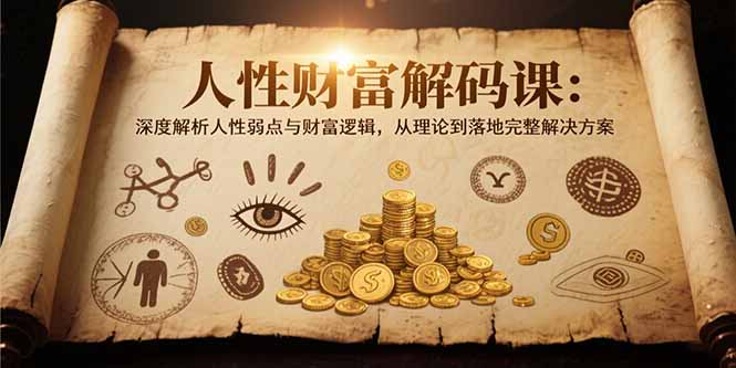 （15434期）人性财富解码课6.0：深度解析人性弱点与财富逻辑，理论到落地完整解决方案-众创项目基地