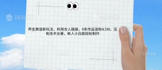 AI养生赛道新玩法，10条作品涨粉5.2W，操作简单，新人小白能轻松制作-众创项目基地