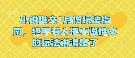 小说推文1月份玩法指南，终于有人把小说推文的玩法讲清楚了!-众创项目基地