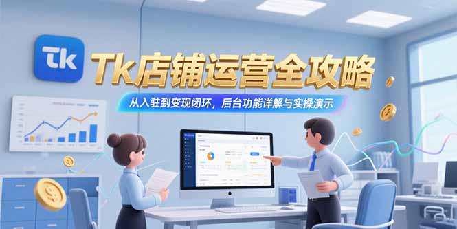 （15345期）Tk店铺运营全攻略，从入驻到变现闭环，后台功能详解与实操演示-众创项目基地