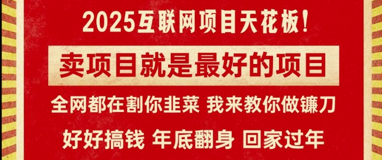 卖项目就是最好的项目，2025年互联网项目天花板-众创项目基地