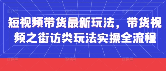 短视频带货最新玩法，带货视频之街访类玩法实操全流程-众创项目基地