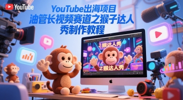 YouTube出海项目，油管长视频赛道之猴子达人秀制作教程-众创项目基地