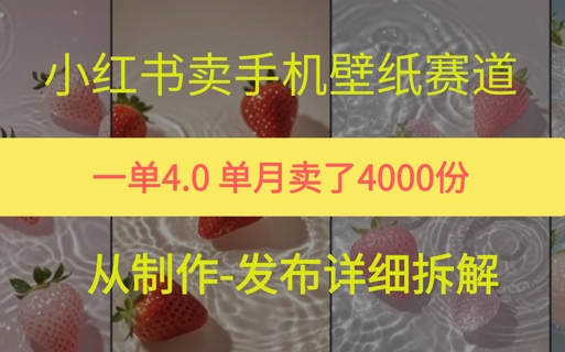 小红薯手机壁纸变现，4块钱一张的图，单月卖了5000份-众创项目基地