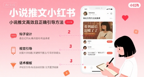 小说推文小红书高转化引导方法实操课，小说推文高效且正确引导方法-众创项目基地