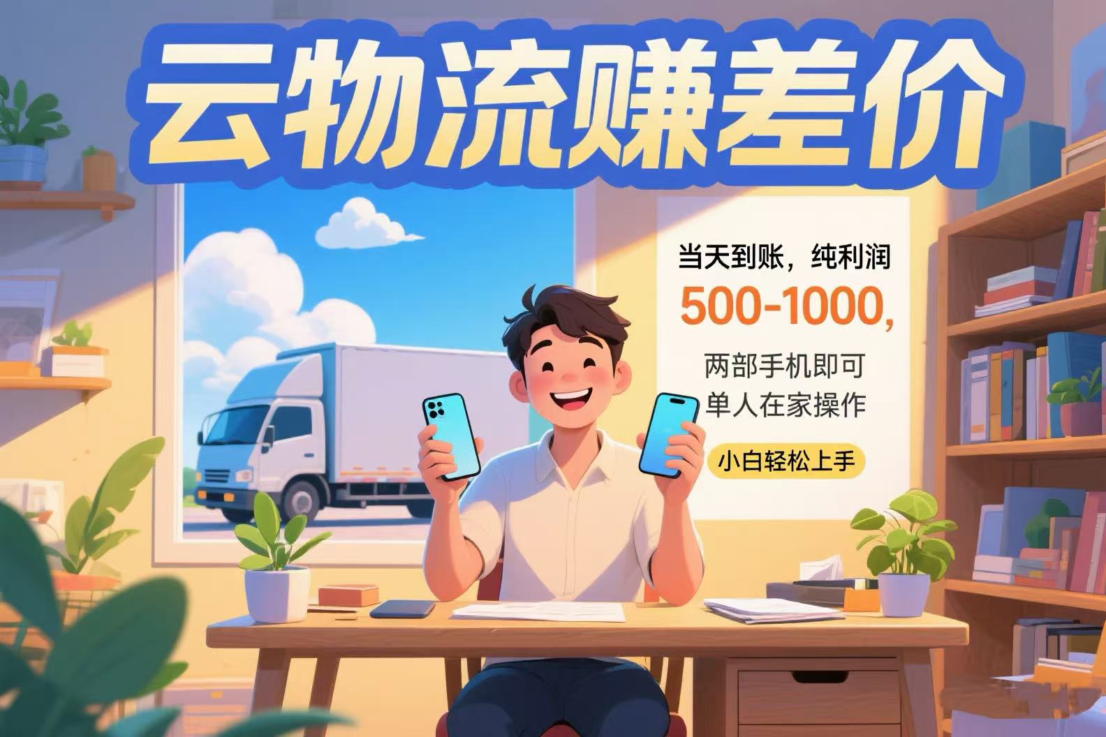 （15492期）云物流赚差价 当天到账纯利润500-1000 两部手机即可 可单人在家操作 小...-众创项目基地