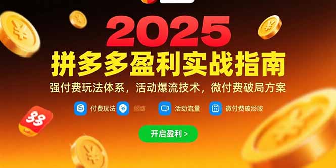 （15357期）拼多多盈利实战指南，强付费玩法，活动爆流技术，微付费破局方案(更新7月)-众创项目基地