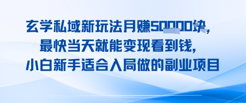 玄学私域新玩法月入1W+，最快当天就能变现看到米，小白新手适合入局做的副业项目-众创项目基地