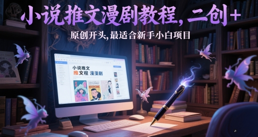 小说推文漫剧教程，二创+原创开头，最适合新手小白项目-众创项目基地
