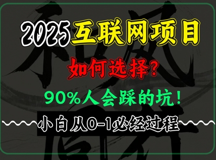 2025年互联网项目搞钱方法论，全是干货，肺腑之言，新手从0-1必经过程，边看边实操-众创项目基地