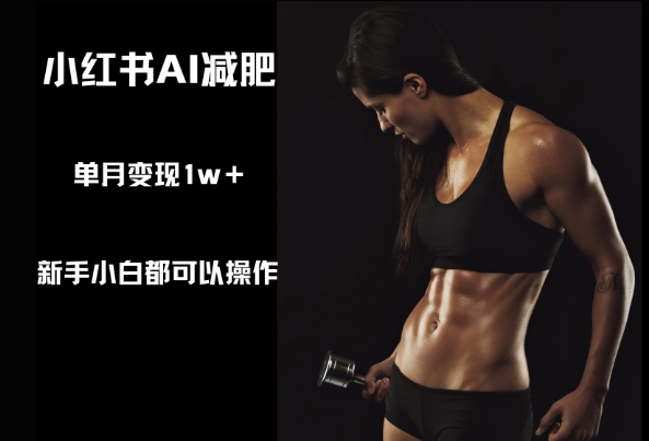 小红书AI减肥，新手小白都可以操作，单月变现1w+-众创项目基地