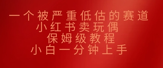 一个被严重低估的赛道，小红书卖玩偶，保姆级教程，小白一分钟上手-众创项目基地