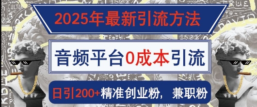 2025年最新引流方法，音频平台0成本引流，日引200+精准创业粉-众创项目基地
