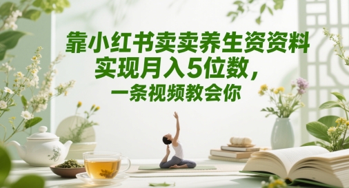 靠小红书卖养生资料实现月入5位数，一条视频教会你-众创项目基地