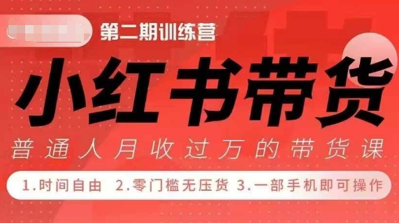 小Red书带货42天训练营 2.0版，宝妈+自由职+上班族+大学生，提高副业收入的大红利项目-众创项目基地