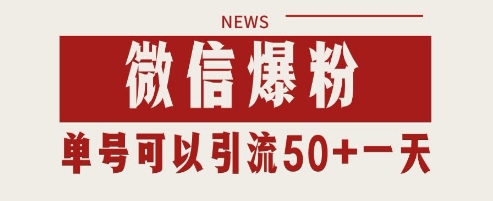 微信爆粉，私域暴力引流打法日引千粉 单号日进50+【揭秘】-众创项目基地