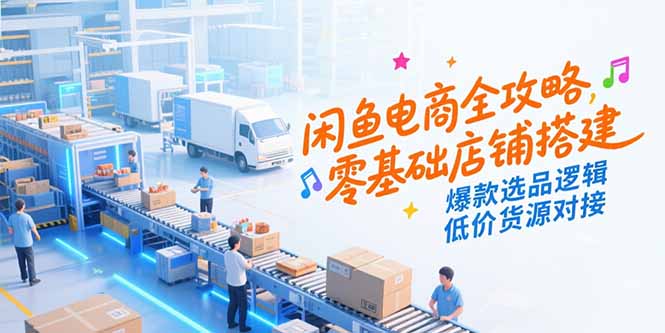 （15325期）闲鱼电商全攻略，零基础店铺搭建，爆款选品逻辑，低价货源对接-众创项目基地