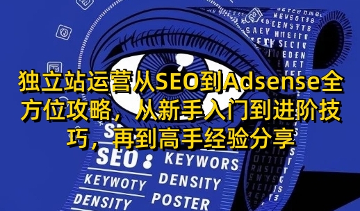 独立站运营从SEO到Adsense全方位攻略，从新手入门到进阶技巧，再到高手经验分享-众创项目基地