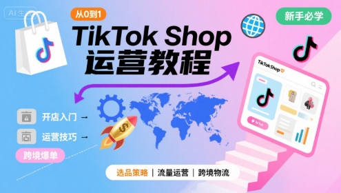TikTok Shop从0到1运营教程，TikTok跨境电商新手必学课程-众创项目基地