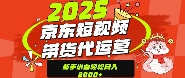 京东带货代运营，年底翻身项目，只需上传视频，单月稳定变现8k-众创项目基地