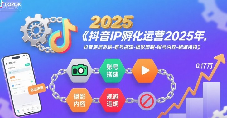 抖音IP孵化运营2025年，抖音底层逻辑-账号搭建-摄影剪辑-账号内容-规避违规-众创项目基地