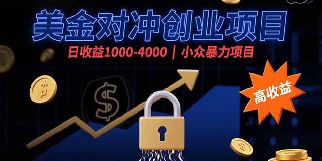 （15642期）美金对冲创业项目，日收益1000-4000，小众暴力项目-众创项目基地