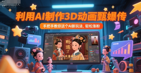 利用AI制作3D动画甄嬛传，流量爆了，手把手教你这个AI新玩法，轻松涨粉-众创项目基地