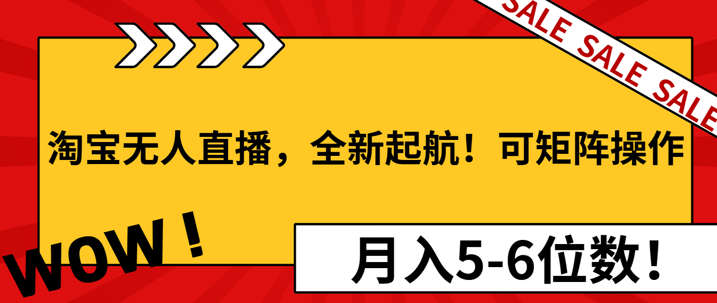 (13946期)淘宝无人直播,全新起航!可矩阵操作,月入5-6位数!-众创项目基地