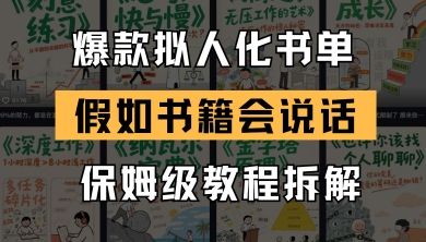 最新爆款拟人化书单玩法，假如书籍会说话，保姆级教程-众创项目基地