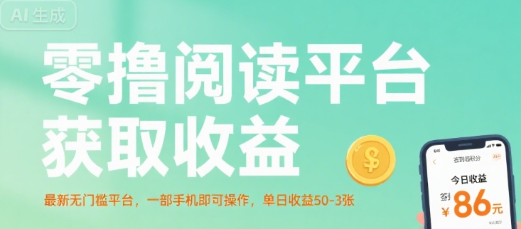 零撸阅读平台获取收益，最新无门槛平台，一部手机即可操作，单日收益50-3张【揭秘】-众创项目基地