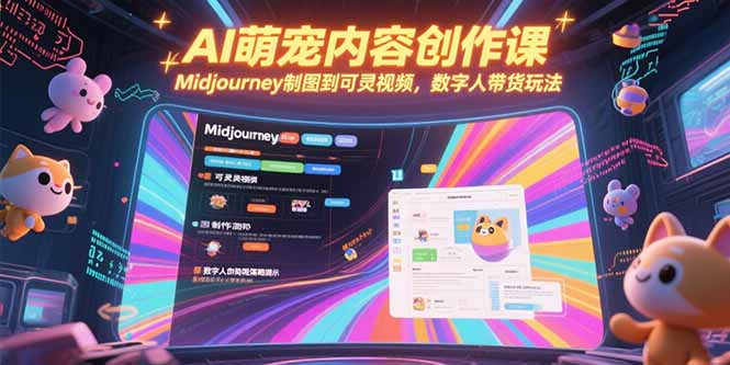 （15311期）AI萌宠内容创作课，Midjourney制图到可灵视频，数字人带货玩法-众创项目基地