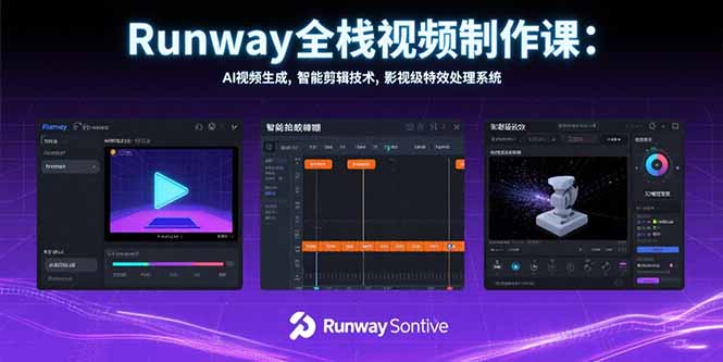 （15515期）Runway全栈视频制作课：AI视频生成，智能剪辑技术，影视级特效处理系统-众创项目基地