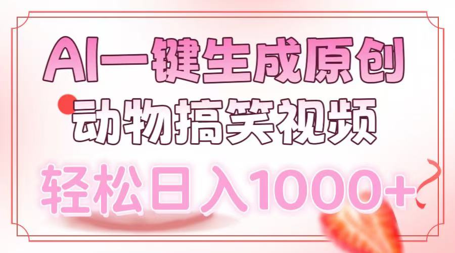（13884期）AI一键生成原创动物搞笑视频，轻松日入1000+-众创项目基地