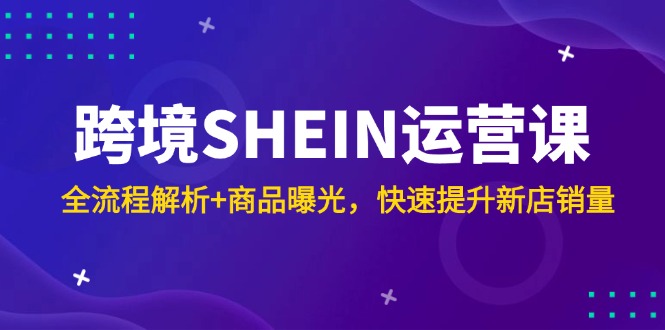 （14832期）跨境SHEIN运营课，全流程解析+商品曝光，快速提升新店销量-众创项目基地