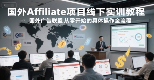 国外Affiliate项目线下实训教程，国外广告联盟从零开始的具体操作全流程-众创项目基地